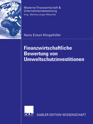 cover image of Finanzwirtschaftliche Bewertung von Umweltschutzinvestitionen